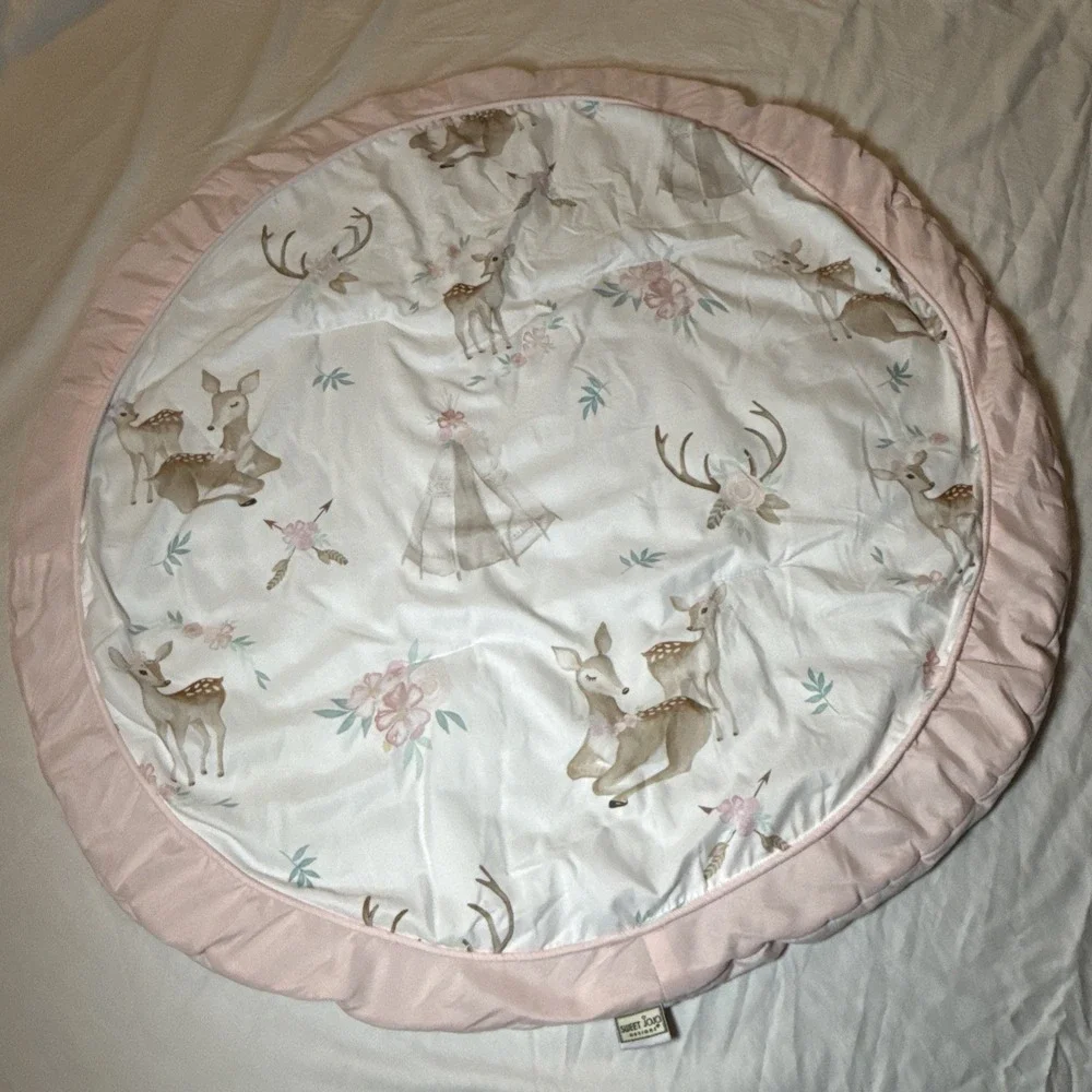 Sweet Jojo Designs Woodland Deer Floral Collection Play Mat Infant Tummy Time